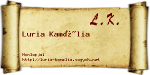 Luria Kamélia névjegykártya
